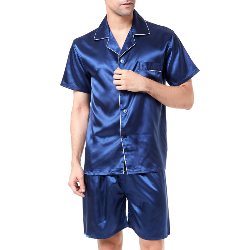 Men's Stain Silk Pajama Set