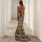 Leopard Print Split Prom Evening Dress -Bridal