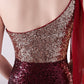 One Shoulder Party Dress Long