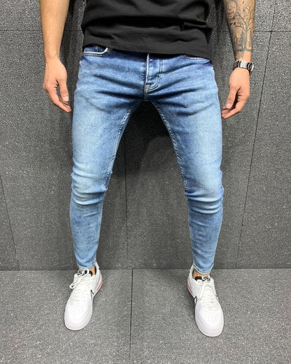 Men Skinny Jeans With Small Feet, Youth Casual Trousers