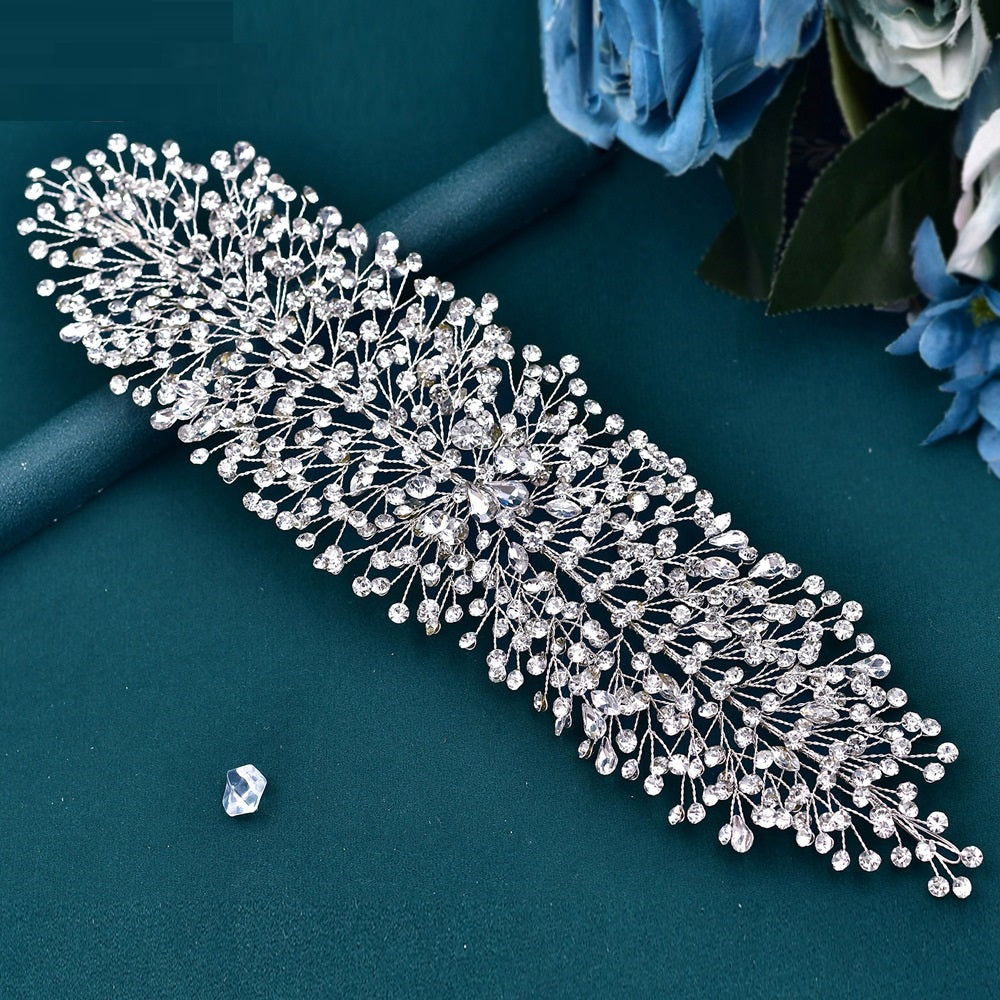 Bridal Headpiece Hair Accessories, Handmade Rhinestone Hair Band