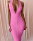 Deep V-neck Bandage dress