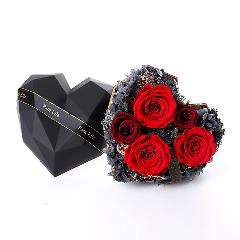 Preserved Flower Heart-shaped Gift Box Of Finished Roses