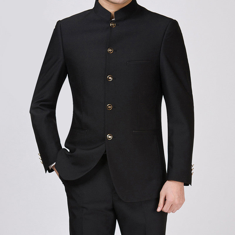 Stand-up collar men's suit