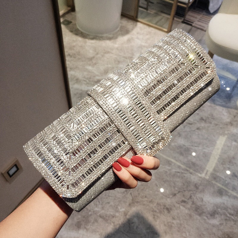 Rhinestone clutch - diamond banquet bag