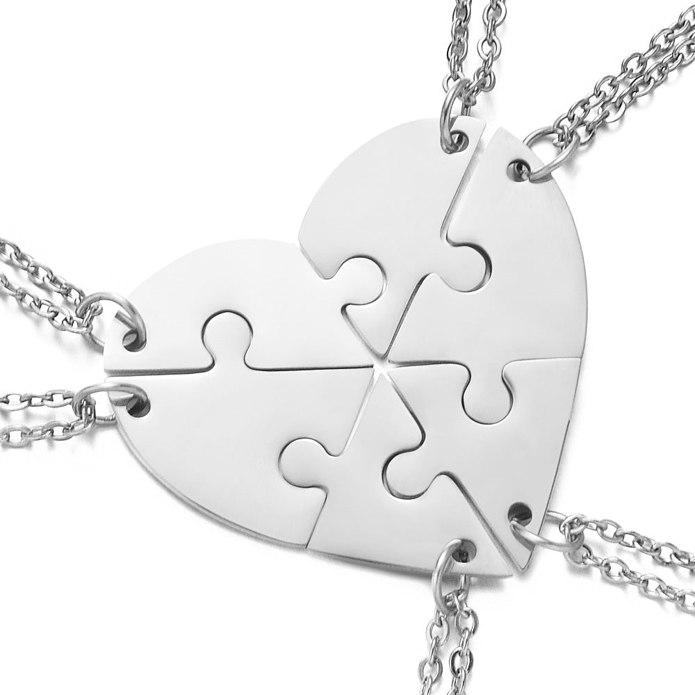 Stainless Steel Combination Heart-shaped Necklace