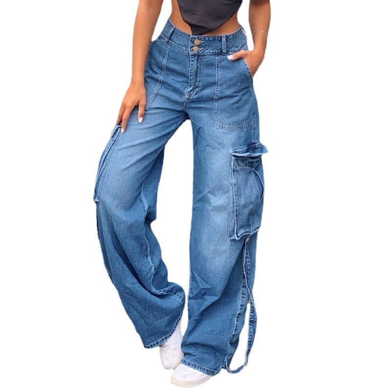 Solid Color Side Pocket Jeans