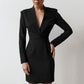 V-Neck Blazer Black Dress