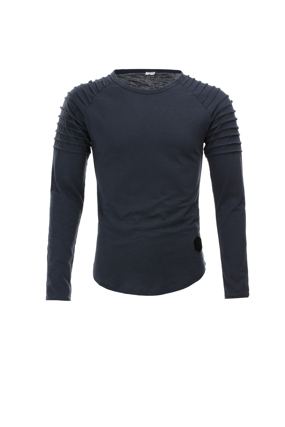 Round Neck Solid Color Long Sleeve T-Shirt