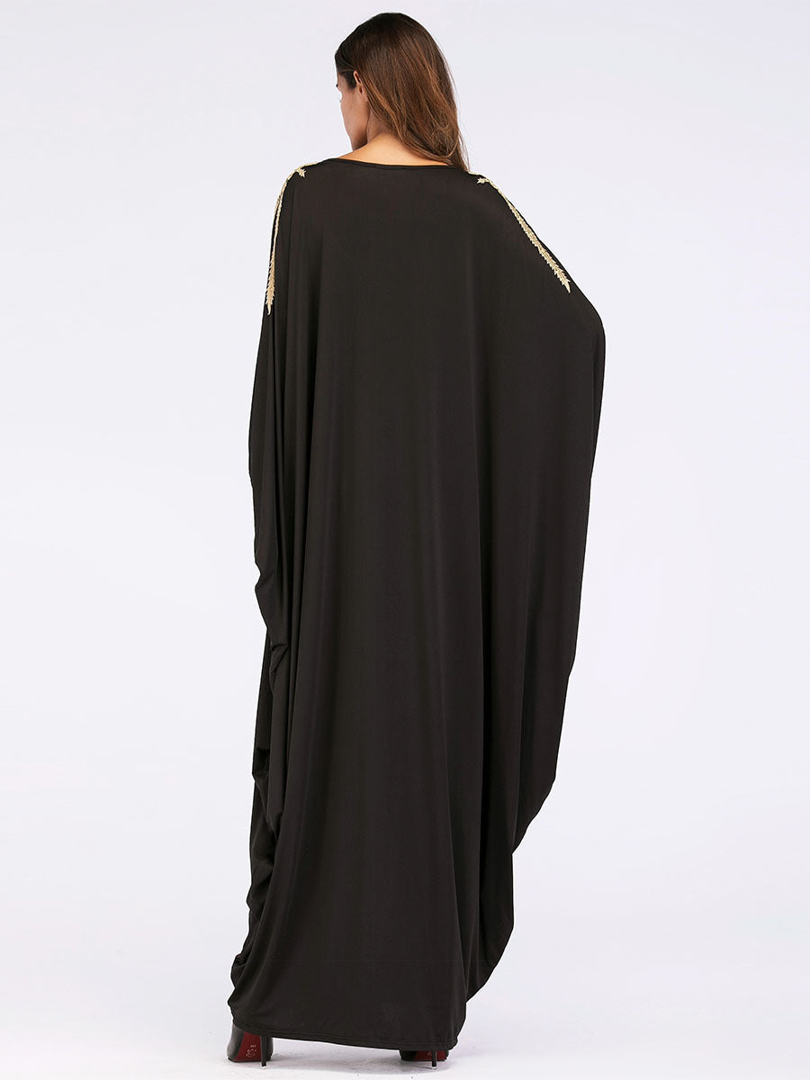 Muslim Hui Dubai Beaded Bat Sleeve Robe