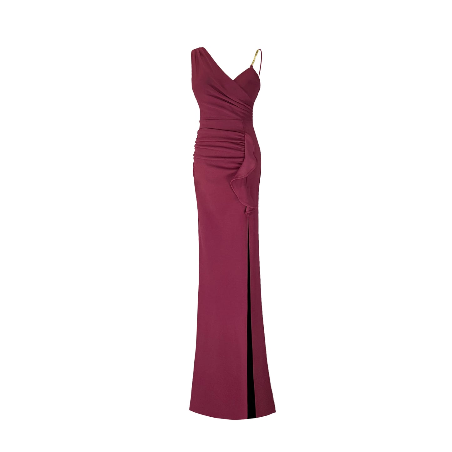 Chain Strap High Side Split Evening Dress