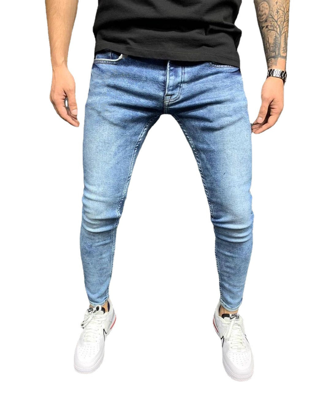 Men Skinny Jeans With Small Feet, Youth Casual Trousers