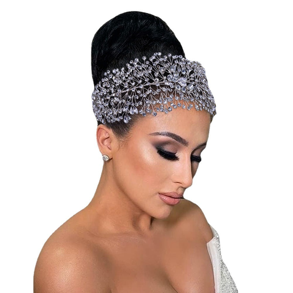 Bridal Headpiece Hair Accessories, Handmade Rhinestone Hair Band