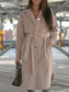 Solid Color Long Sleeve Woolen Coat