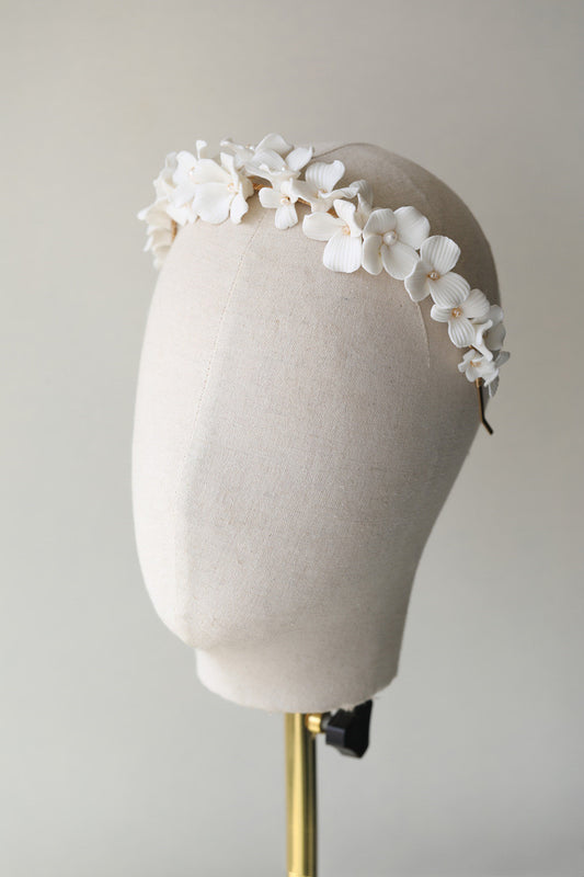 Bridal Simple Ceramic Flower Headband