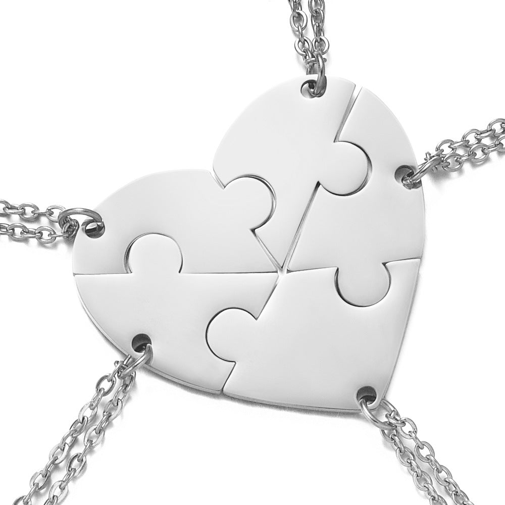 Stainless Steel Combination Heart-shaped Necklace