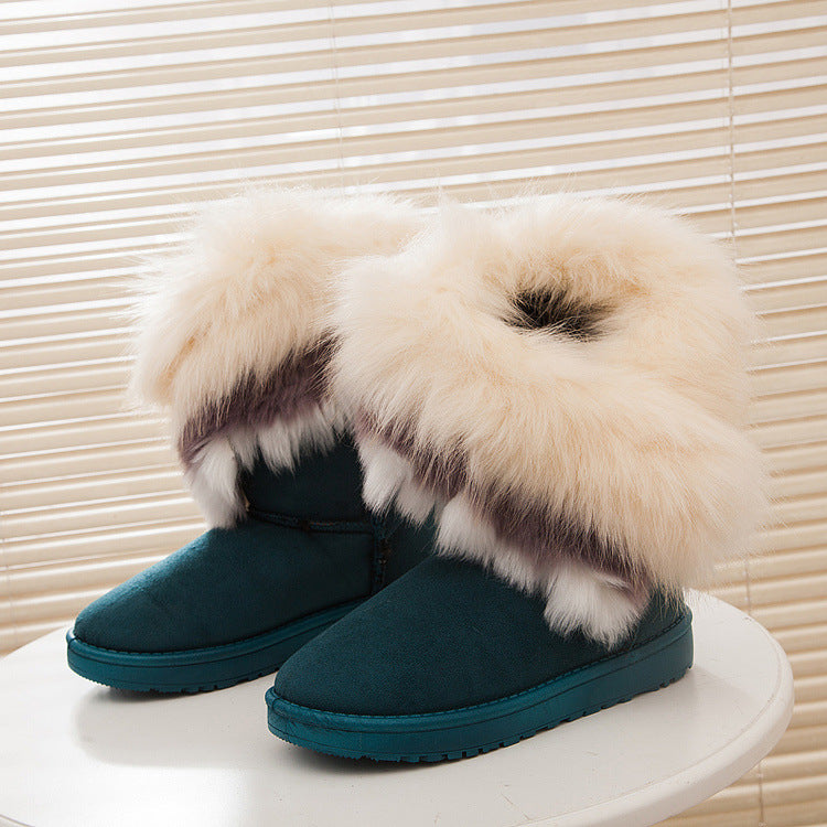 Fox fur thick-soled comfy tassel