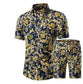 Men Short-sleeved Shirt Printed Shirt Set