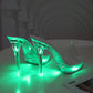 Glass Heel Luminous Women Slippers