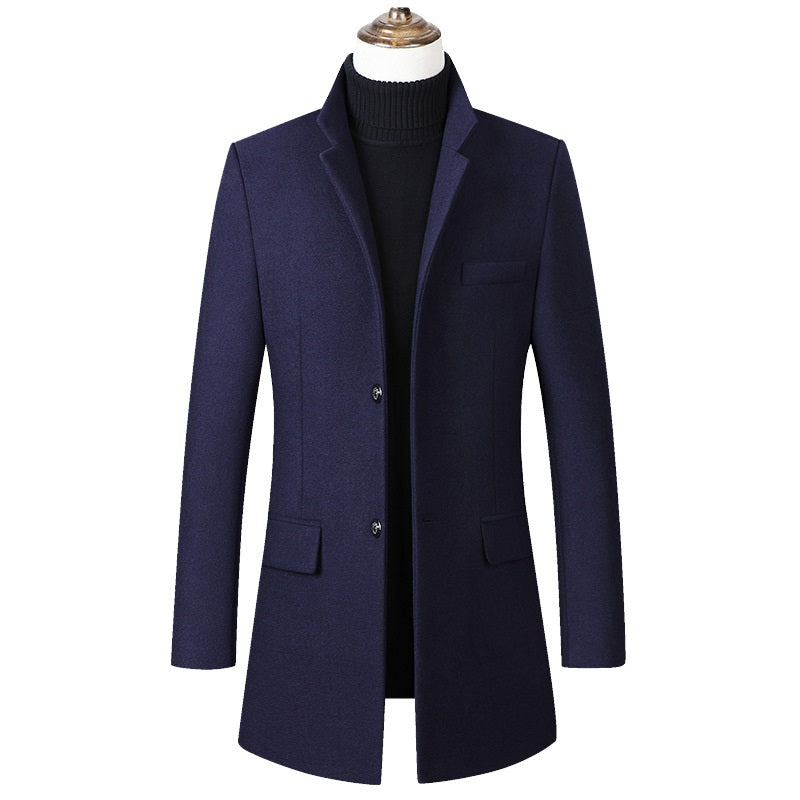 Stand Collar Woolen Coat