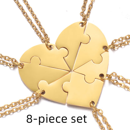 Stainless Steel Combination Heart-shaped Necklace