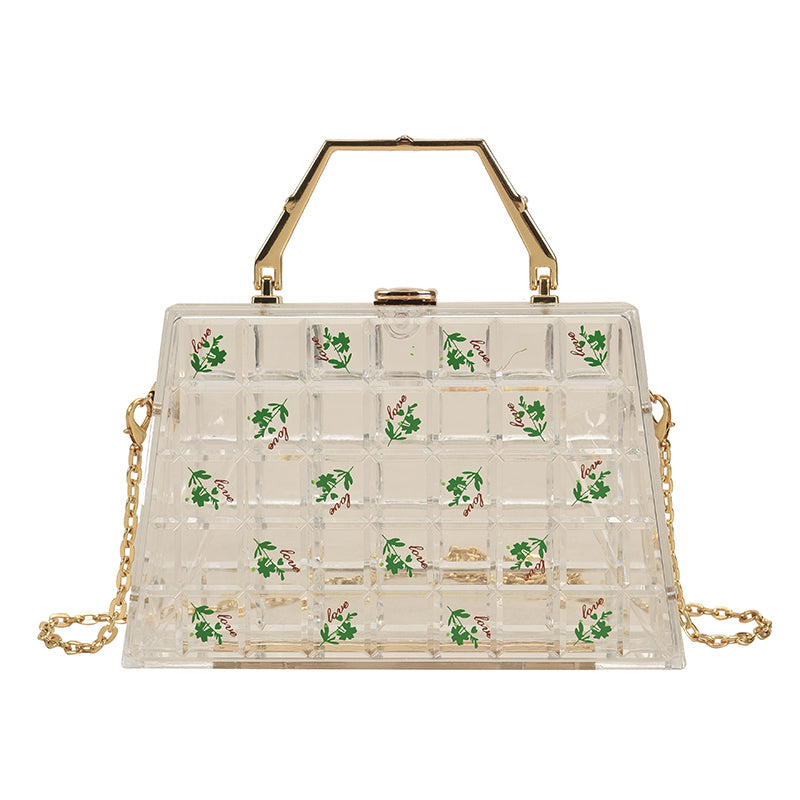 Square Printed Check Drop-Resistant Handbag