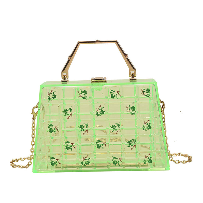 Square Printed Check Drop-Resistant Handbag