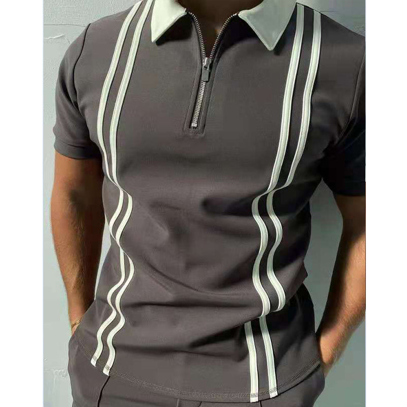 POLO Shirt Zipper -T-shirt Top