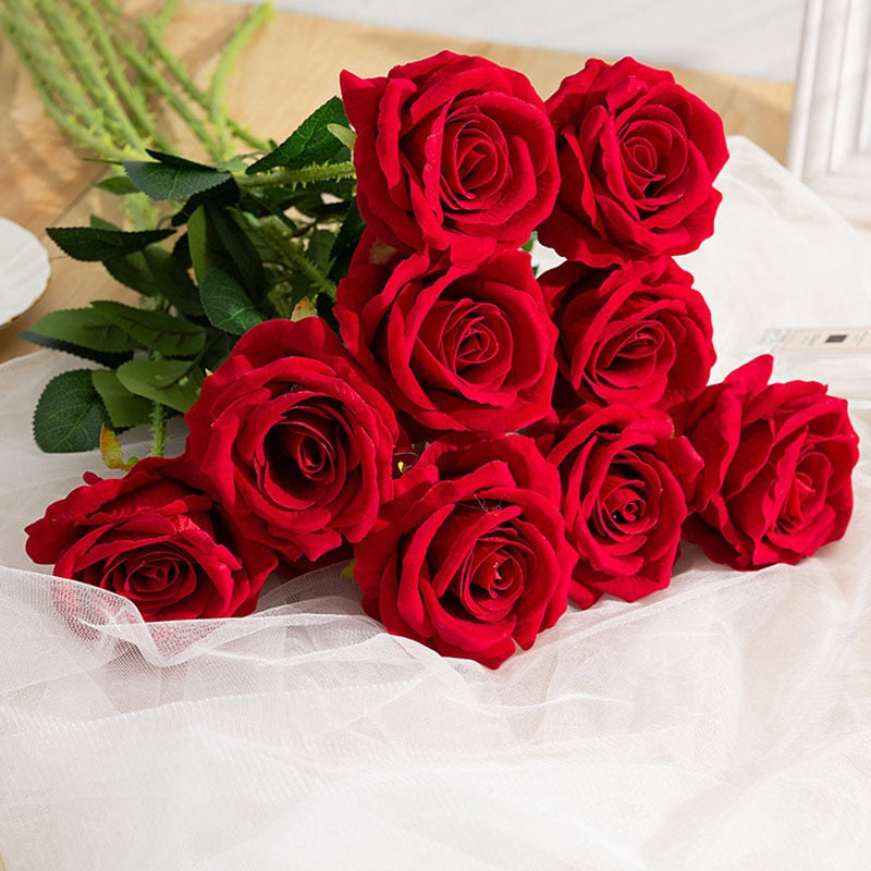 Artificial Red Rose Flowers Bouquet