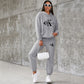 Letter Print Tracksuit Jogger Set