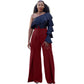 Draping Wide Leg Belt Straight High-waisted Trousers