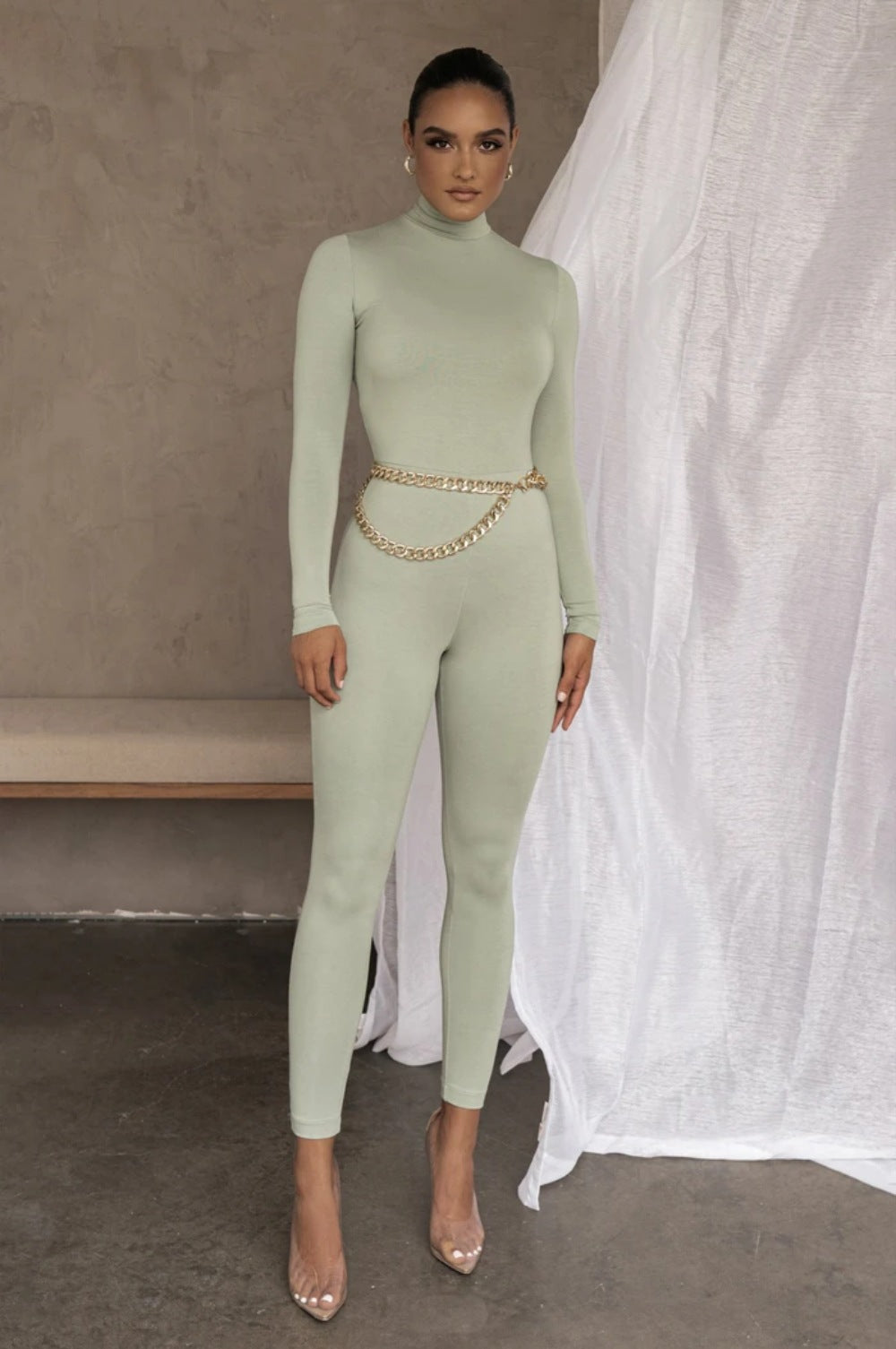 Casual Tight Long Sleeve Jumpsuit