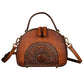 Vintage leather handbag suede cowhide