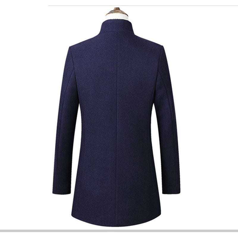 Stand Collar Woolen Coat