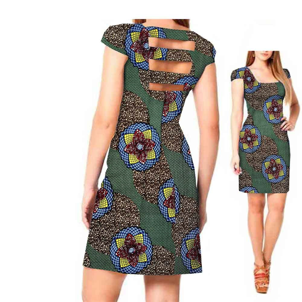 African ethnic print batik dress