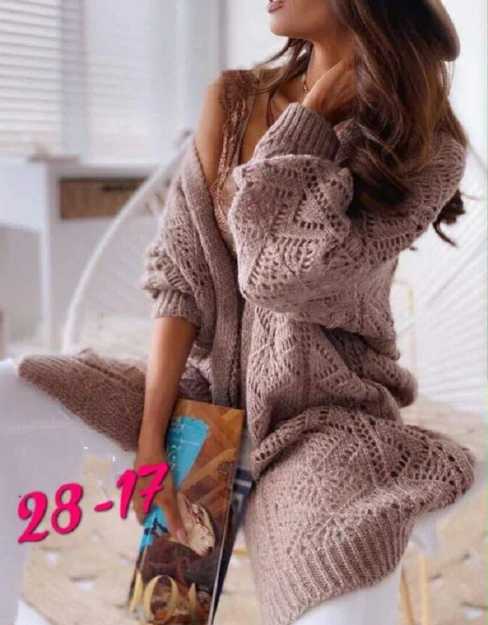 Fashion Sweater Hollow Knit Cardigan Top