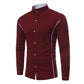 Decorative Stand Collar Long Sleeve Shirt