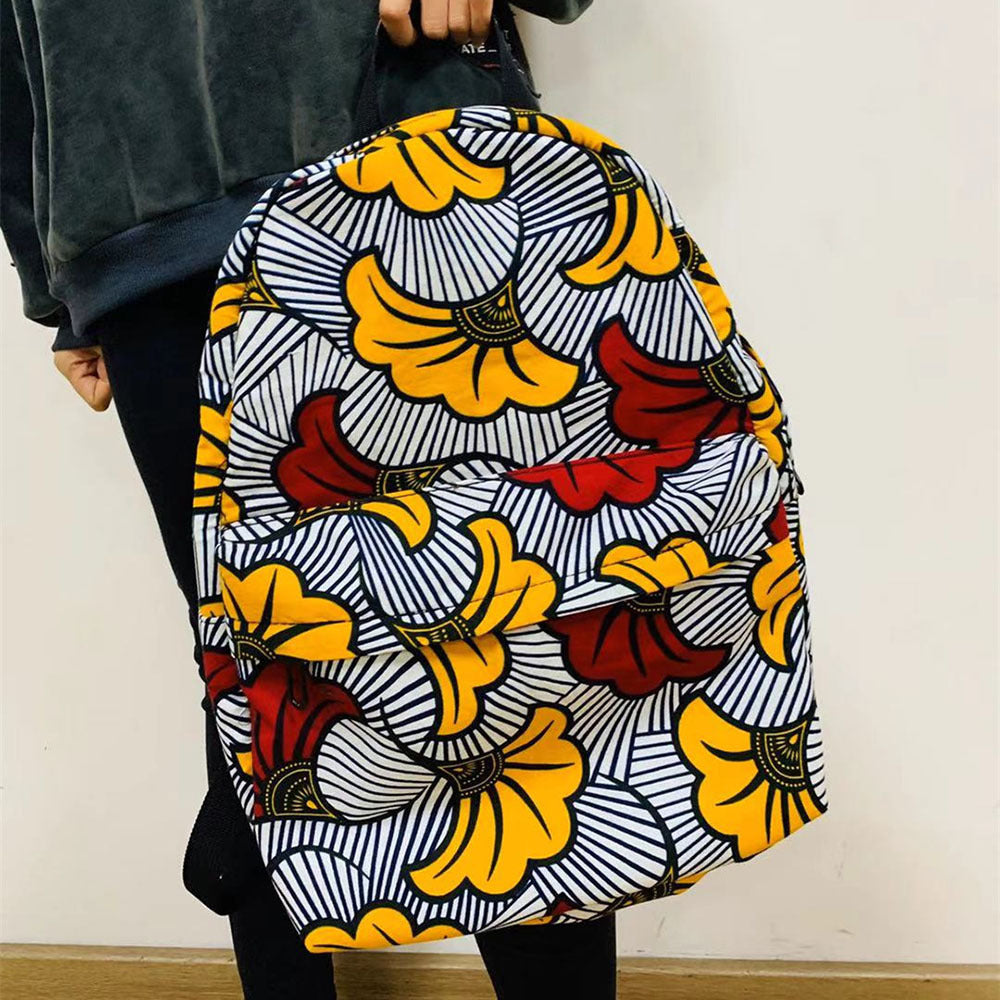 African Wax Cloth Backpack