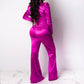 Ladies Sexy Suit Wide Leg Pants -Two-piece Suit