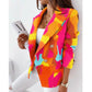 Double-Breasted Fashion Print Blazer