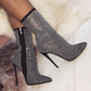 Women Pointed Toe Heeled Boots