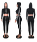 Women Two Piece Crop Top Hoodies Sweatshirt Pants Sets