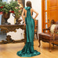 V-neck party dress long dress