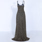 Strapless plaid sequined evening dress