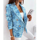 Double-Breasted Fashion Print Blazer