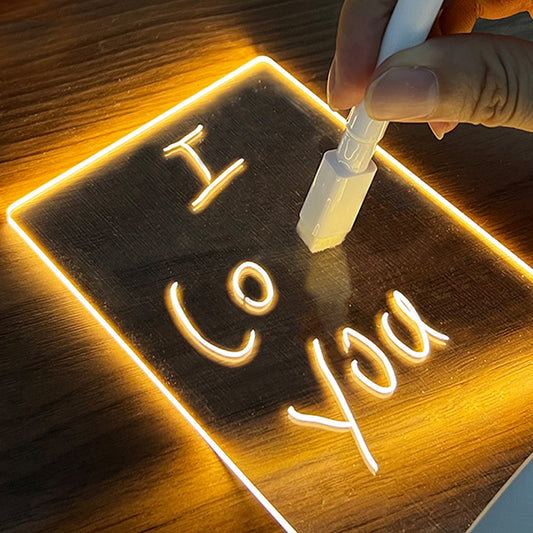 Creative Led Night Light USB Message Board Holiday Light with Pen Gift