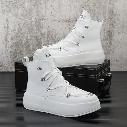 White High-top Board Shoes - Men Fashion