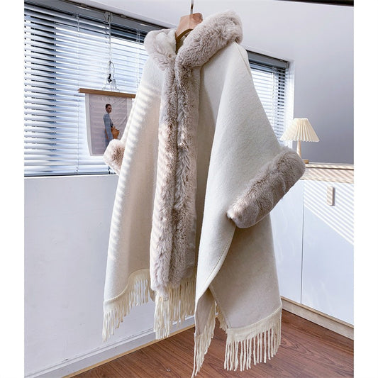 Knitted Shawl Cloak Thickened