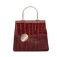 Solid Color Pu Stone Embossed Flap Handbag