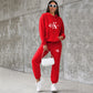 Letter Print Tracksuit Jogger Set